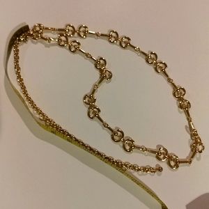 Goldtone Equestrian Riding Chain Belt 30-45